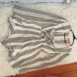 Black and white striped romper